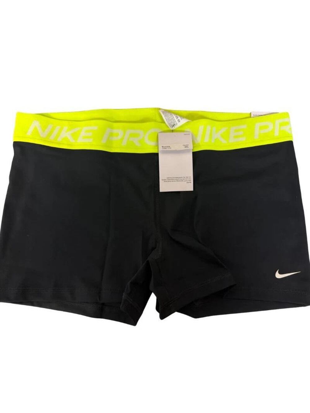 Nike Pro Womens Compression Shorts Black Volt Size XXL Dri-FIT New